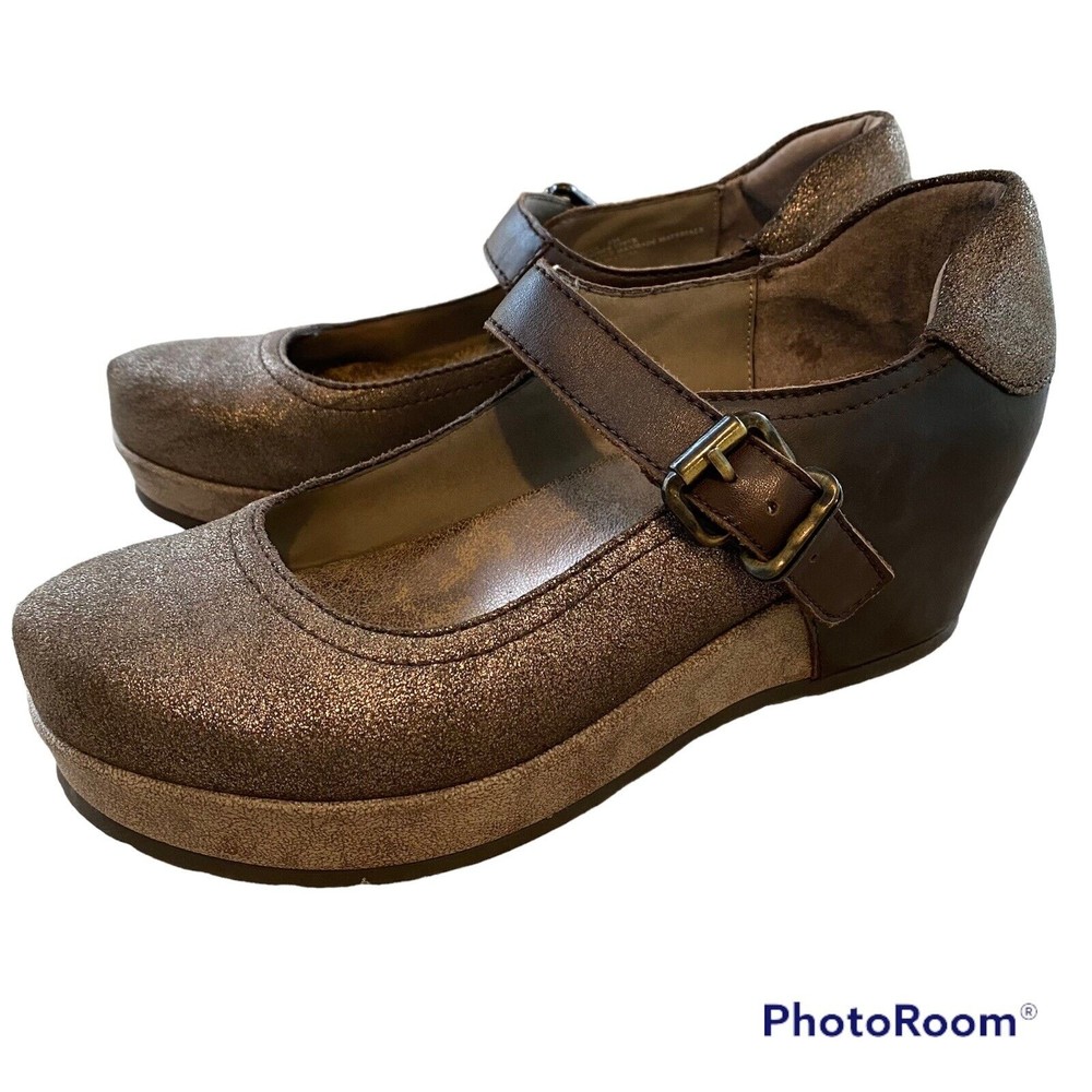 OTBT Women’s Size 8 Aura Mary Jane Dark Brown Leather Flatform Comfort Shoes